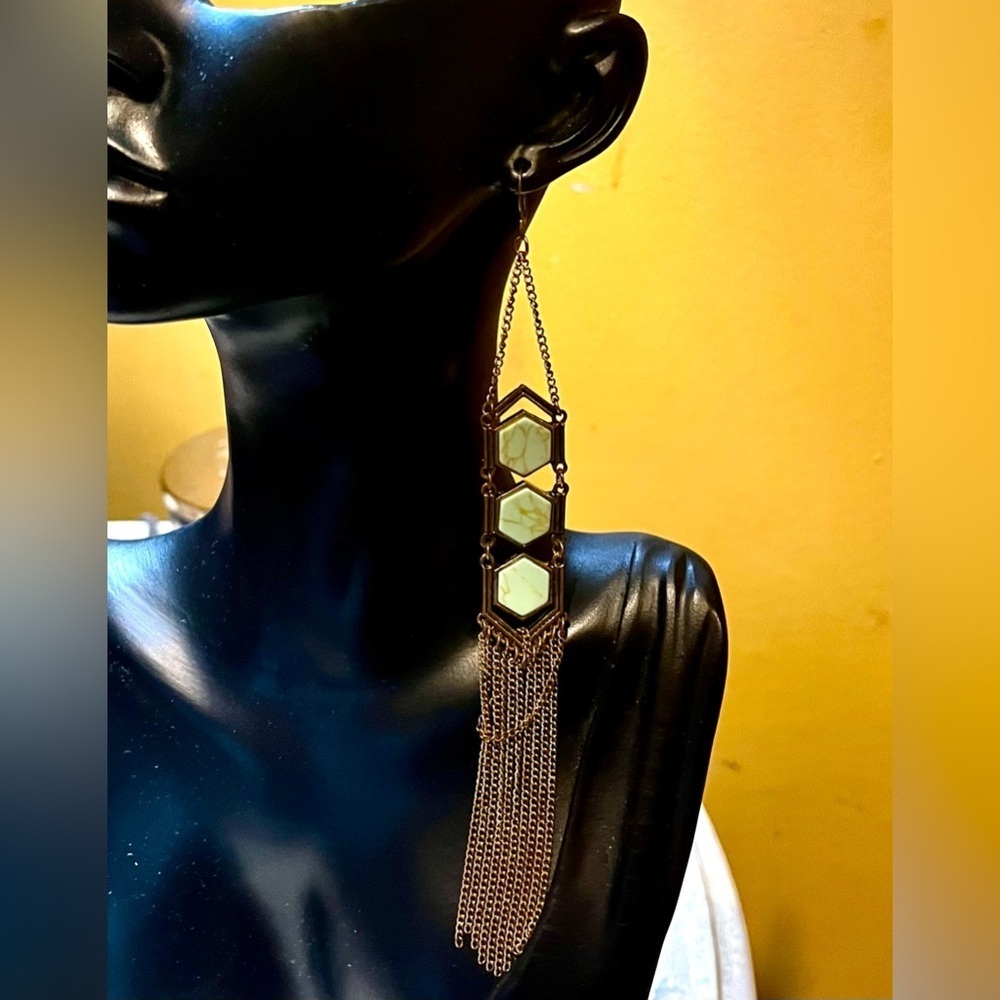 Turquoise Long Dangle Earrings